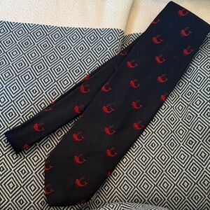 Taylor Ltd Navy Tie with Red Whale Motif